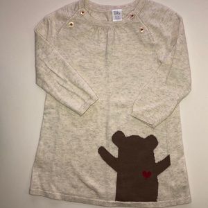 Nordstrom Baby sweater dress with bear and heart